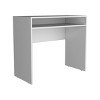 INFURNIC Desks Stella Writing Desk with Shelf Space-Saving Floating Design and Extra Storage, White, 16.5"*35.1"*30.6" - 3 of 4