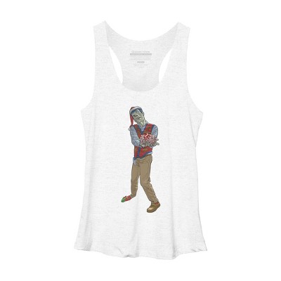 Women's Design By Humans Christmas Zombie By Ayota Racerback Tank Top