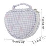 Unique Bargains Heart-shaped Bow & Checkered Pattern Makeup Bag 1 Pc - 2 of 4