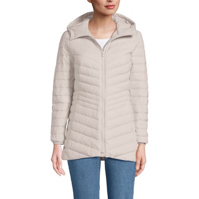 Lands' End Women's Outerwear Wanderweight Ultralight Packable Hooded Long Down Jacket