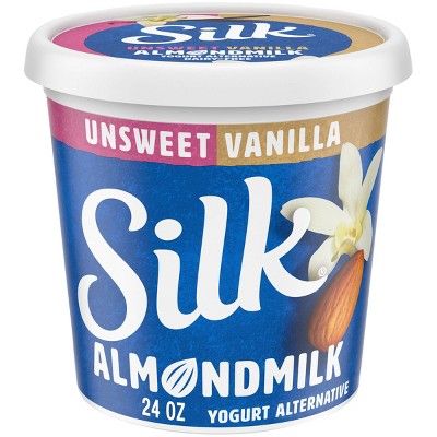 Silk Unsweetened Vanilla Almond Milk Yogurt Alternative - 24oz Tub