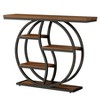 Resenkos Wood Console Table, Entryway Table, Industrial Sofa Table with Metal Frame， Brown Brown And Black - 2 of 4