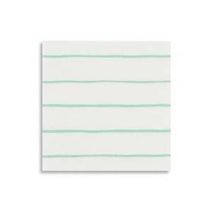 Daydream Society - Mint Frenchie Striped Petite Napkins - Pack of 16 Paper Napkins - 1 of 1