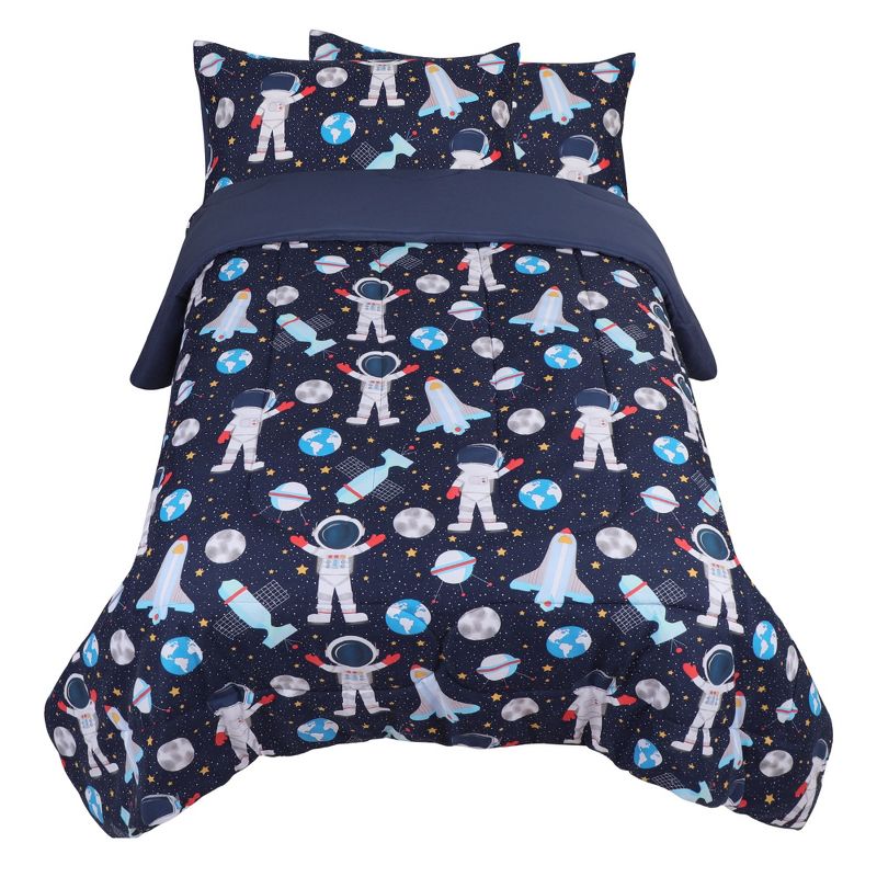 PiccoCasa Space Astronaut Pattern Kids 3 Pcs Comforter & Sham Set, 4 of 6