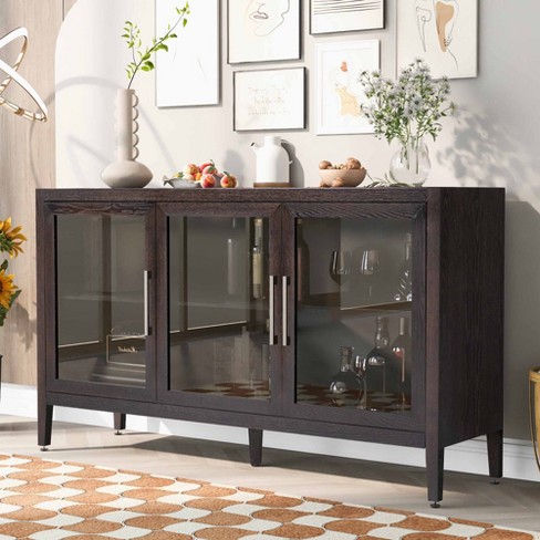 Credenza glass deals