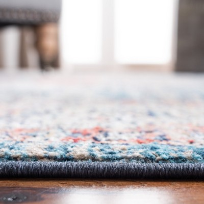 Elysian Blue Round Synthetic Easy-Care Area Rug, 4' Diameter