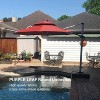 PURPLE LEAF 10/11/12/13ft Outdoor Patio Cantilever Umbrella with Base Offset Umbrella 360 Degree Rotation Round Umbrella for Deck Pool Garden - 2 of 4