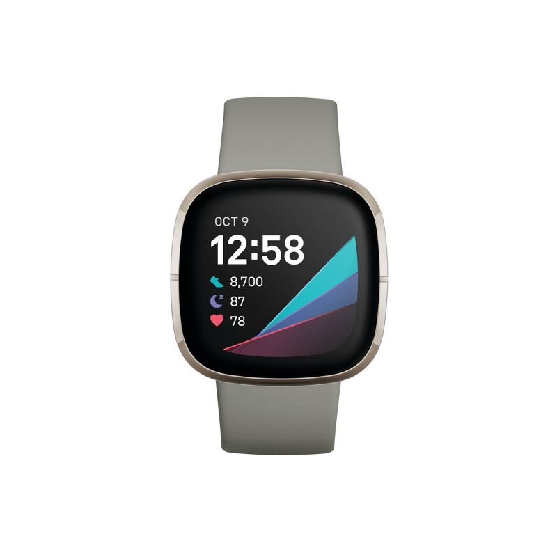 Fitbit Sense Smartwatch Silver with Sage Band, 3 of 13