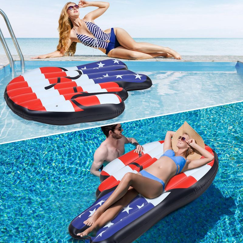 Whizmax Inflatable Pool Floats - American Flag Pool Float for Adults Kids, USA Lounger Raft, 5 of 6