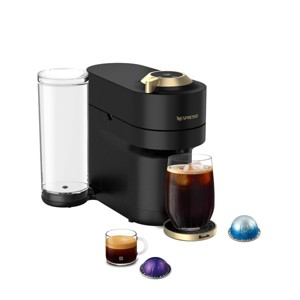 Nespresso Limited-Edition Vertuo Pop+ Coffee and Espresso Maker by Breville Matte Black Gold - 1 of 4