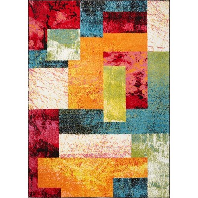 Home Dynamix Splash Mondrian Contemporary Geometric Area Rug : Target