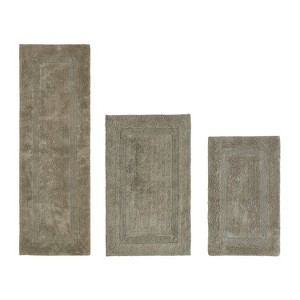 Lux Premium 100% Cotton  Ultra-Soft Tufted Solid Reversible 3 Piece Bath Rug Set, Water-Absorbent, Durable, Machine Washable Bathroom Rug - 1 of 4