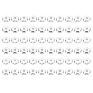 Unique Bargains Bulk Flat Spacer Beads for Keychain Jewelry Making 100 Pcs - 1 of 4
