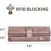 Hachikiko Leather RFID Blocking Wristlet Wallet - Large Capacity Credit Card Holder with 24 Card Slots & ID Windows - 4 of 4