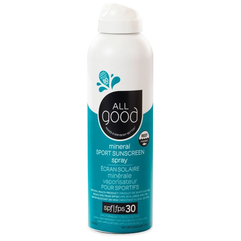 All Good Sport Sunscreen Spray Water Resistant - SPF30 - 6oz, 1 of 8