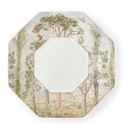 Kit Kemp by Spode 14" Tall Trees Octagon Serving Platter, Enchanted Forest Design, Porcelain, Dishwasher and Microwave Safe