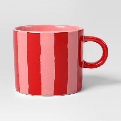 16 fl oz Stoneware You are Loved Mug Pink/Red Striped - Threshold™