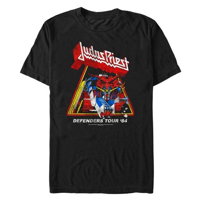 Men's Judas Priest Lion Defenders Tour  T-Shirt - Black - 2X Large