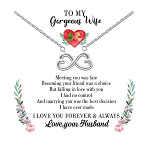 Wife Greeting Card Gift Sterling Silver Love Necklace Women Ginger Lyne Collection - 1 of 4