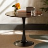 NicBex 23.6" Modern Dining Table Tulip Round Kitchen Table with Steel Base, Mid Century Coffee Table, Dining Room Table for Living Room, Walnut - 2 of 4