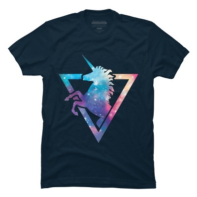 Men's Design By Humans Galaxy Unicorn By Retkikosmos T-Shirt