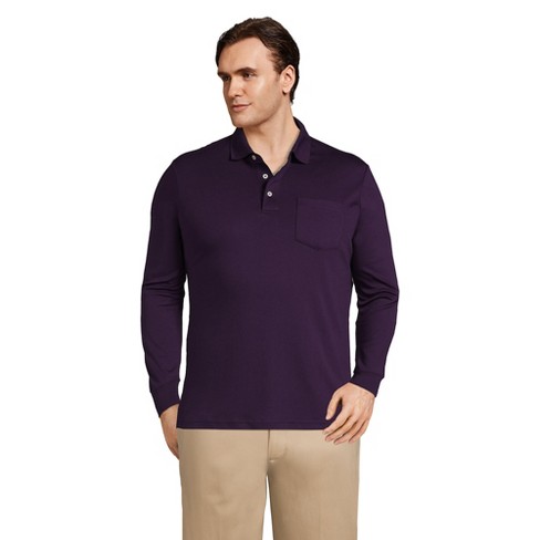 Lands' End Men's Big And Tall Long Sleeve Super Soft Supima Polo Shirt ...
