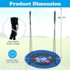Infans Tree Swing Saucer, Flying Saucer Swing with 2 Carabiners, Adjustable Hanging Ropes, Waterproof Oxford Fabric, Blue-Rocket Pattern - 2 of 4