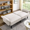 NicBex Folding Sofa Bed Convertible Velvet Sofa Bed with Adjustable Armrests Stripe Pattern Design 3 Seat - 2 of 4