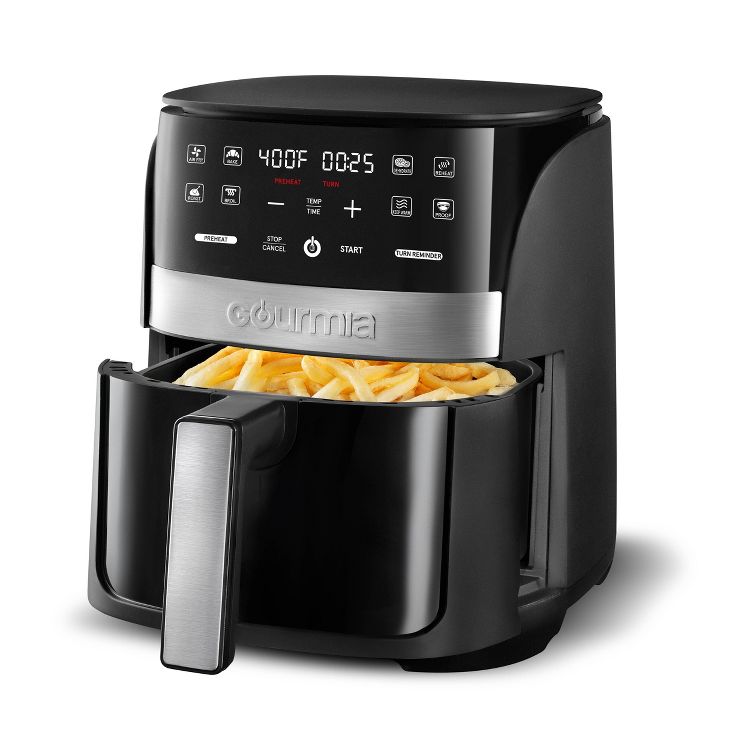 Gourmia Digital 3qt Air Fryer with Guided Cooking Prompts Black/Stainless Steel Finish, 3 of 8