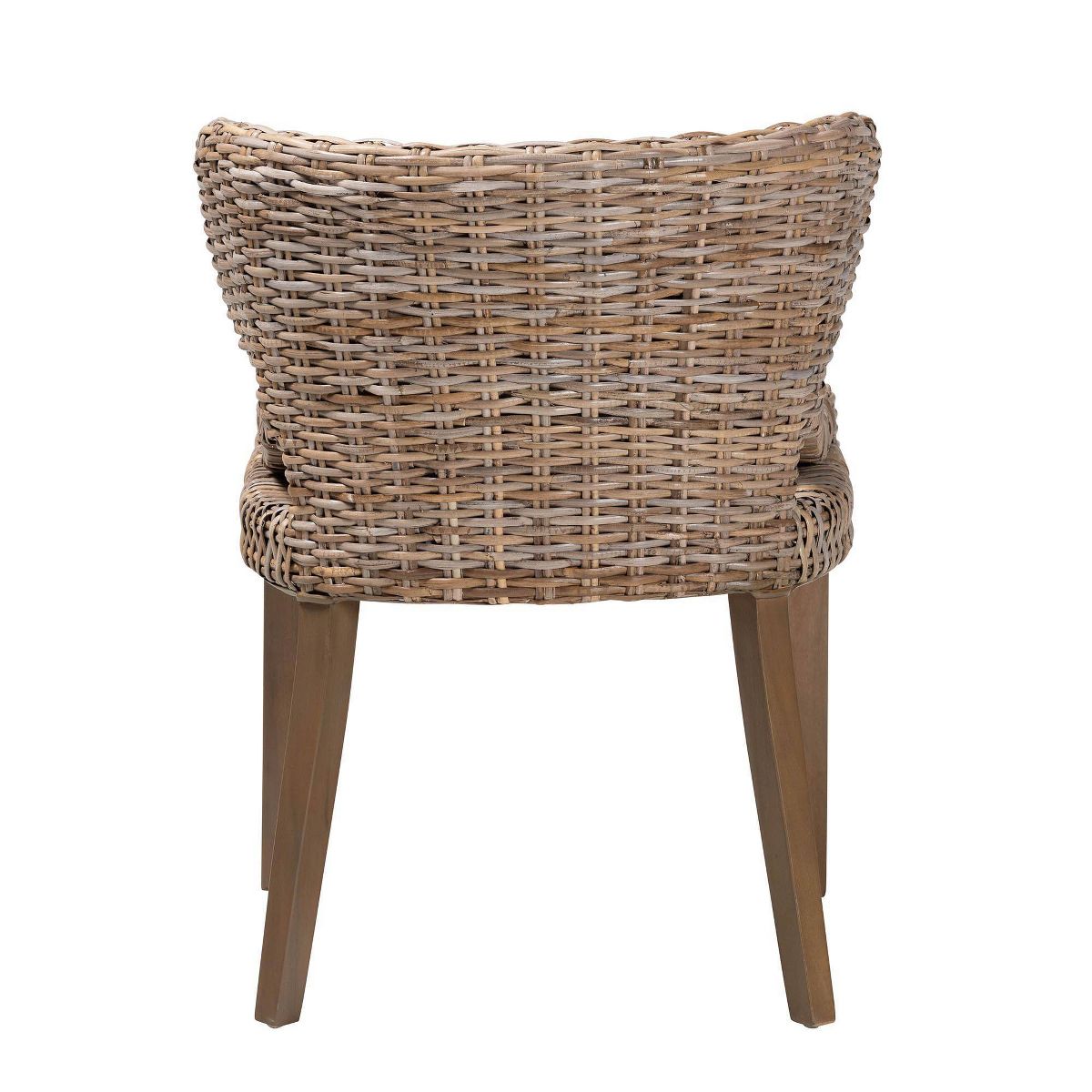 bali & pari Niesha Natural Rattan and Mahogany Wood Dining Chair Kubu Gray/Rustic Taupe - thumbnail 5