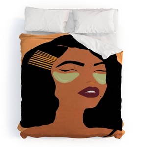 Deny Designs EELISE_NDRI Mean Greens Duvet Set Orange - 1 of 3