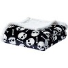 Sheradian Ultra Warm and Comfy Faux Shearling Lined Reversible Throw Blanket Super Scary Skull & Bones  50"x 60" - 3 of 3