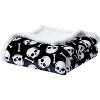 Sheradian Ultra Warm and Comfy Faux Shearling Lined Reversible Throw Blanket Super Scary Skull & Bones  50"x 60" - image 3 of 3