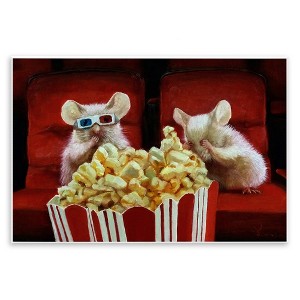 Stupell Industries Mice Movie Theater Popcorn Wall Plaque Art, 19" x 13" - 1 of 4