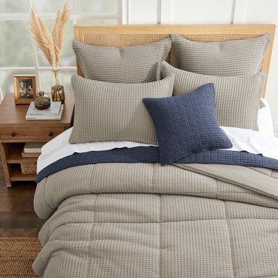 King Beige Fawn Cotton Waffle Weave Comforter Set