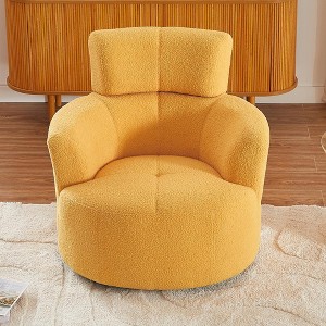 KTMBDW Accent Chair 360 Degree Swivel Chair Modern Lounge Sofa Round Barrel Chair with Wide Upholstered Back for Home Living Room/Bedroom - 1 of 4
