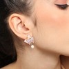 SOHI Women's Lavender Duo-Papillon Drop Earrings - 4 of 4