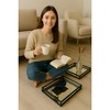 Handcrafted Glass With Metal Frame Serving Tray - 20x20x3 Inches | Rustic & Elegant Design for Entertaining-Set of 2 - 2 of 4