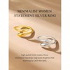 Silver Birthstone Ring for Women, Dainty Teardrop Adjustable Band Ring, Love Statement Promise Ring for Her - 2 of 4