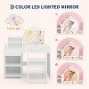 Kids Vanity with Lighted Mirror, 2 in 1 Princess Vanity Set Toddler Vanity Table & Chair Set with Open Bookshelf, Storage Cabinet & Shelves - 3 of 4