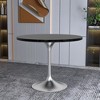 LeisureMod Verve 36" Round Dining Table - MDF Wood Top with Brushed Chrome Pedestal Base Accent Table for Contemporary Dining and Kitchen Room - 3 of 4