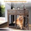 Acekool Dual Dog Crate - Furniture-Style Kennel with Drawers & Removable Divider - 2 of 4