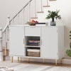Modern Sideboard Buffet Cabinet, Kitchen Pantry Cabinet With Adjustable Shelves, Accent Storage Cabinet with Metal Legs for Kitchen Living Room - 3 of 4