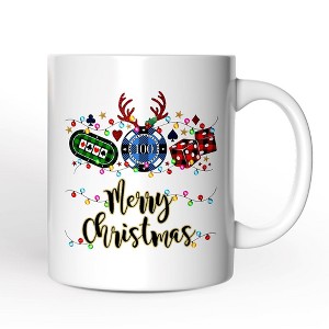 Casino Buffalo Plaid Christmas Mug, Poker and Dice, Player Gift (Non-Custom Only)| OrnamentallyYou - 1 of 4