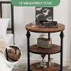 Three story circular coffee table,steel frame coffee table, Roman column edge table,for living room and bedroom - 4 of 4