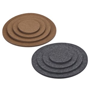 Unique Bargains Reversible Absorbent Waterproof Round Felts 4 6 8 10 Inch Plant Coasters Pad Mat 16 in 1 Set - 1 of 4