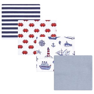 Luvable Friends Hudson Baby Flannel Receiving Blankets 4pk - 1 of 2