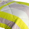 Slickblue Patchwork Comforter & Sham Set, Reversible Down Alt Quilt, Handmade Look, Twin Size Bedding, Pink/Yellow - 3 of 3