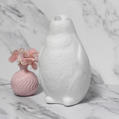 Porcelain Arctic Penguin Shaped Table Lamp White - Elegant Designs: Ceramic, No Assembly, ETL Listed