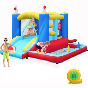 Karl Home Inflatable Bounce House For Kids Castle Children Bouncer With Widen Slide - 1 of 4
